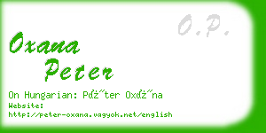 oxana peter business card